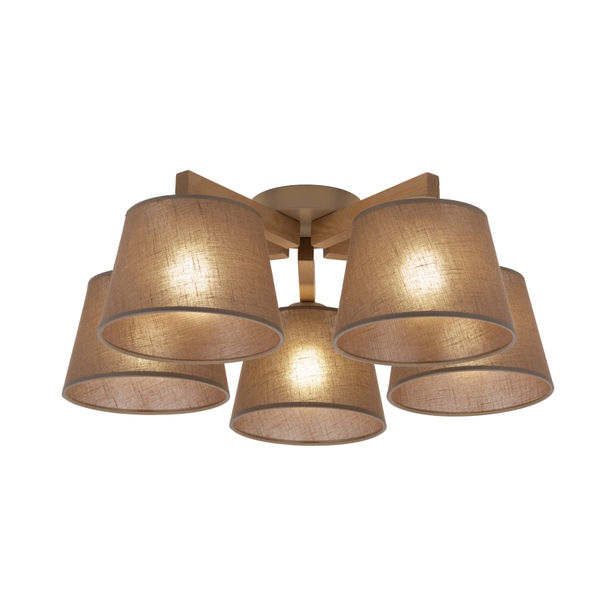 Brilagi - Přisazený lustr LATTE SABIA 5xE27/60W/230V borovice/hnědá
