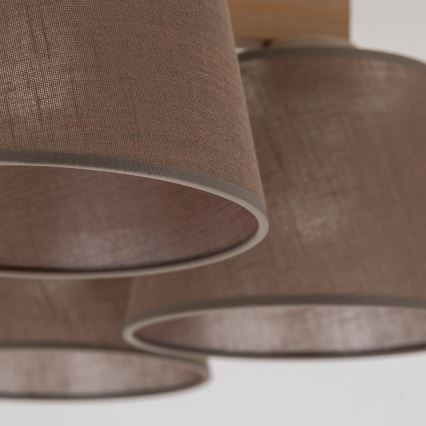Brilagi - Přisazený lustr LATTE SABIA 5xE27/60W/230V borovice/hnědá