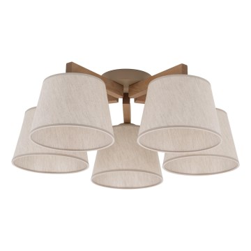 Brilagi - Přisazený lustr LATTE SABIA 5xE27/60W/230V borovice/krémová