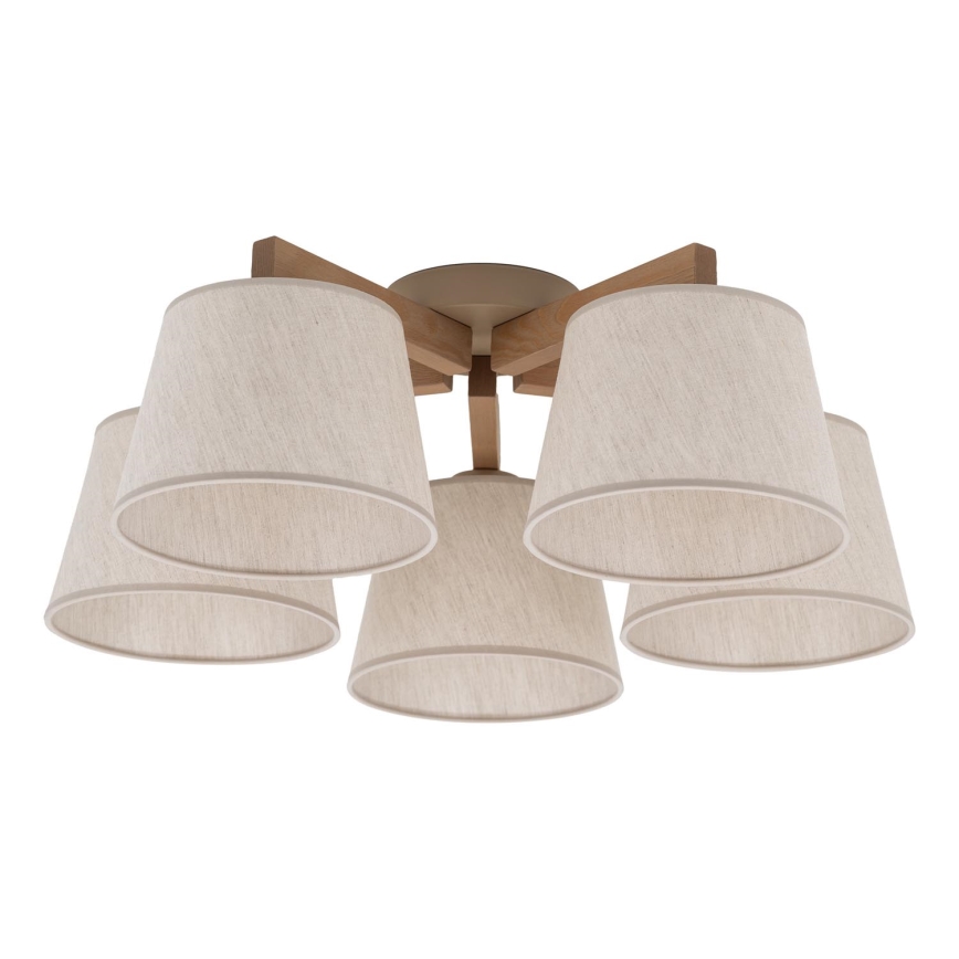 Brilagi - Přisazený lustr LATTE SABIA 5xE27/60W/230V borovice/krémová