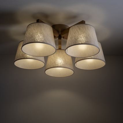 Brilagi - Přisazený lustr LATTE SABIA 5xE27/60W/230V borovice/krémová