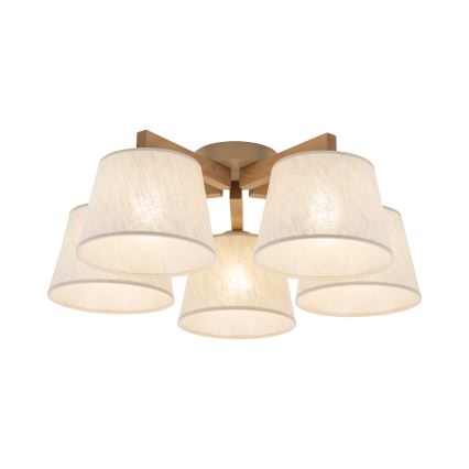 Brilagi - Přisazený lustr LATTE SABIA 5xE27/60W/230V borovice/krémová