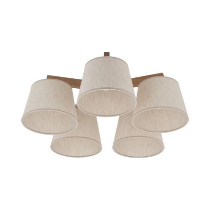 Brilagi - Přisazený lustr LATTE SABIA 5xE27/60W/230V borovice/krémová