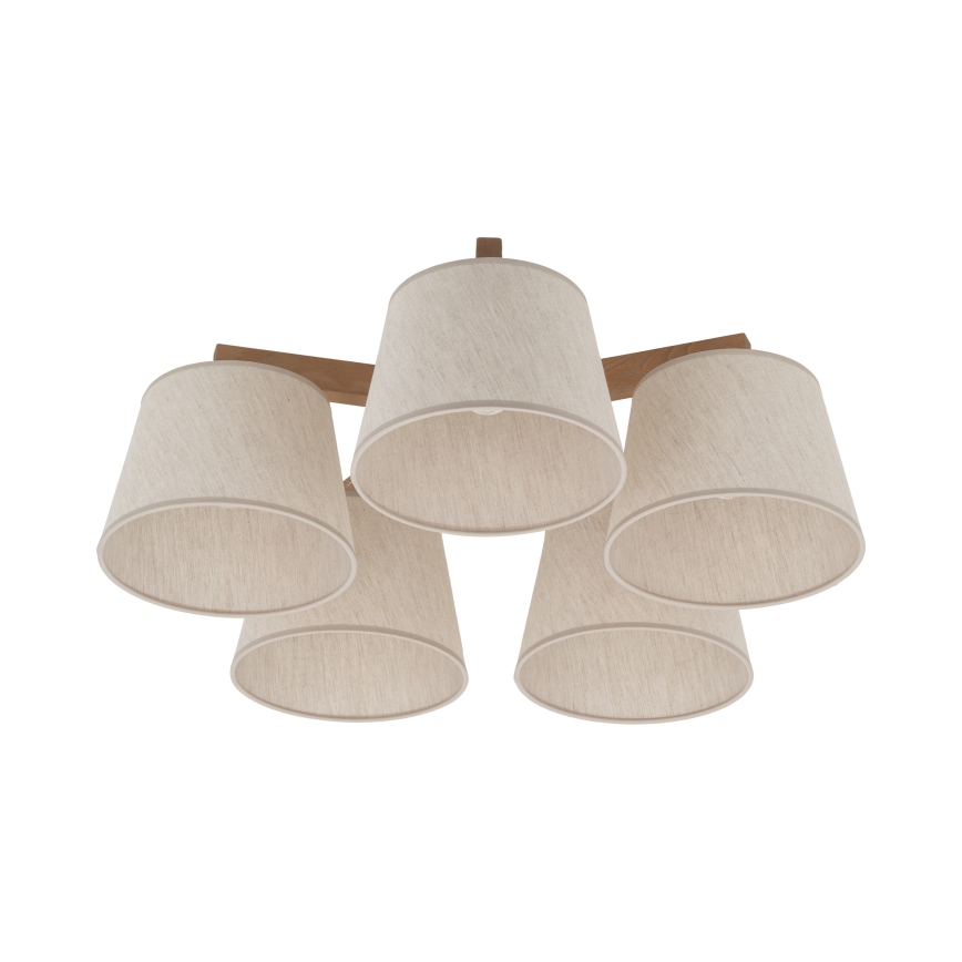Brilagi - Přisazený lustr LATTE SABIA 5xE27/60W/230V borovice/krémová