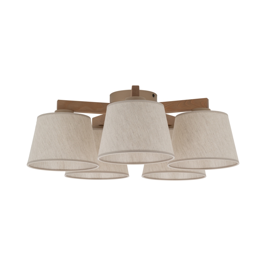 Brilagi - Přisazený lustr LATTE SABIA 5xE27/60W/230V borovice/krémová