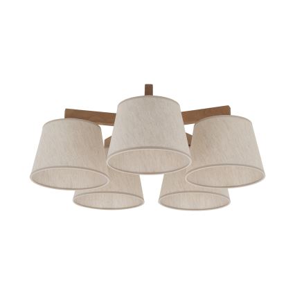 Brilagi - Přisazený lustr LATTE SABIA 5xE27/60W/230V borovice/krémová