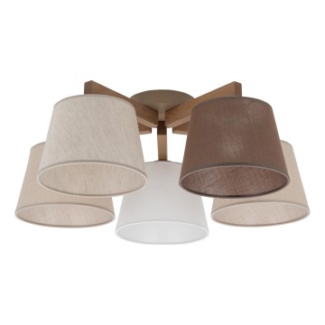 Brilagi - Přisazený lustr LATTE SABIA 5xE27/60W/230V borovice/mix