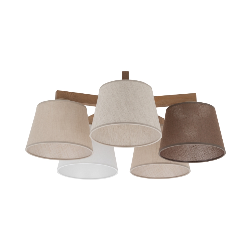 Brilagi - Přisazený lustr LATTE SABIA 5xE27/60W/230V borovice/mix