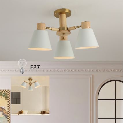 Brilagi - Přisazený lustr LUND WOOD 3xE27/40W/230V pr. 50 cm dřevo