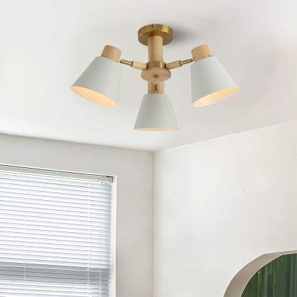 Brilagi - Přisazený lustr LUND WOOD 3xE27/40W/230V pr. 50 cm dřevo