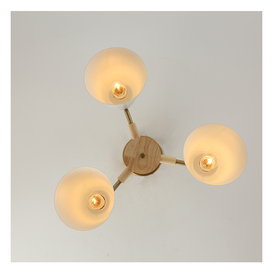 Brilagi - Přisazený lustr LUND WOOD 3xE27/40W/230V pr. 50 cm dřevo