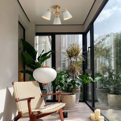 Brilagi - Přisazený lustr LUND WOOD 3xE27/40W/230V pr. 50 cm kaučukovník