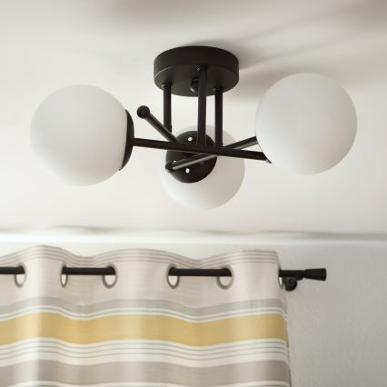 Brilagi - Přisazený lustr MALIVA 3xE14/15W/230V černá/bílá