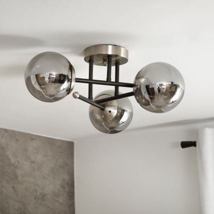 Brilagi - Přisazený lustr MALIVA 3xE14/15W/230V matný chrom/kouřová