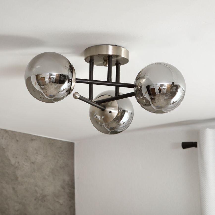Brilagi - Přisazený lustr MALIVA 3xE14/15W/230V matný chrom/kouřová