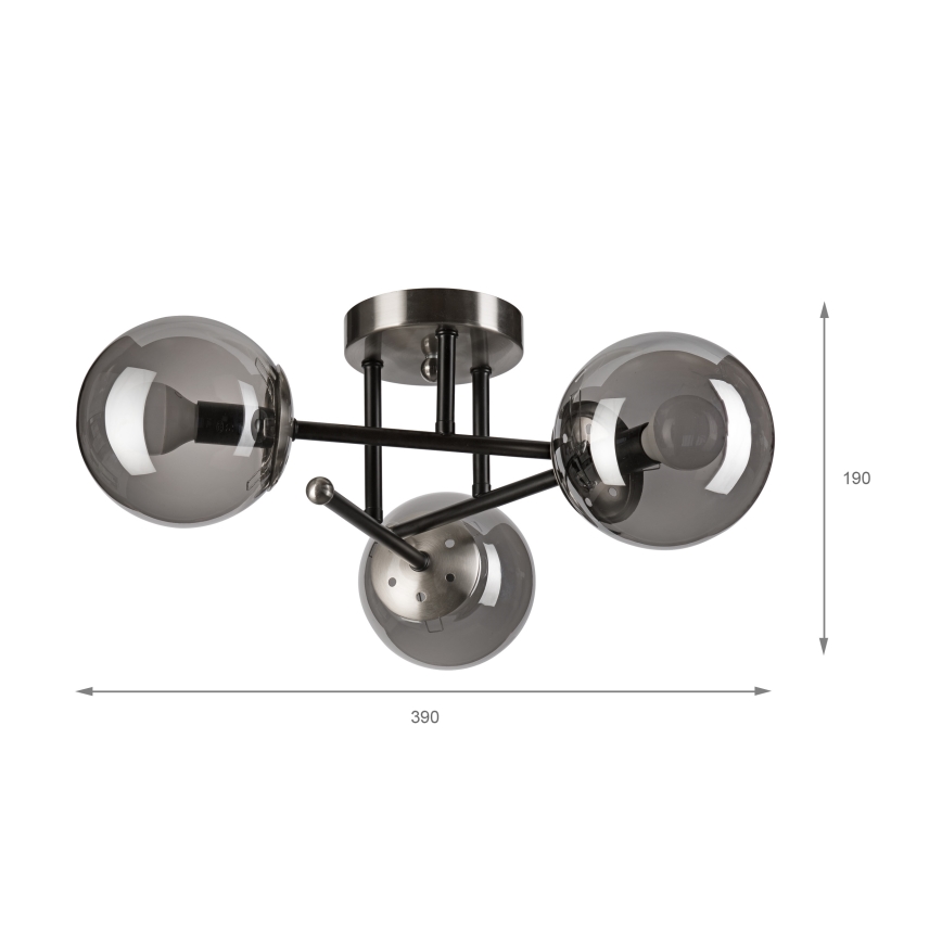 Brilagi - Přisazený lustr MALIVA 3xE14/15W/230V matný chrom/kouřová