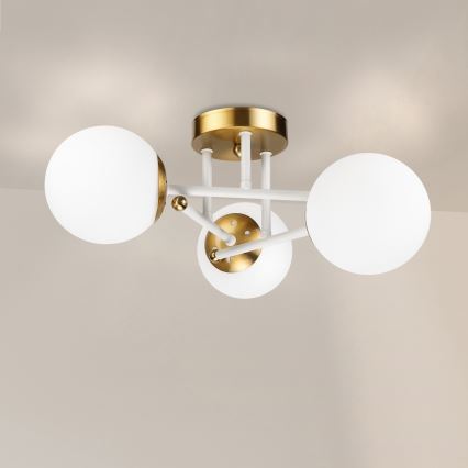 Brilagi - Přisazený lustr MALIVA 3xE14/15W/230V zlatá/bílá