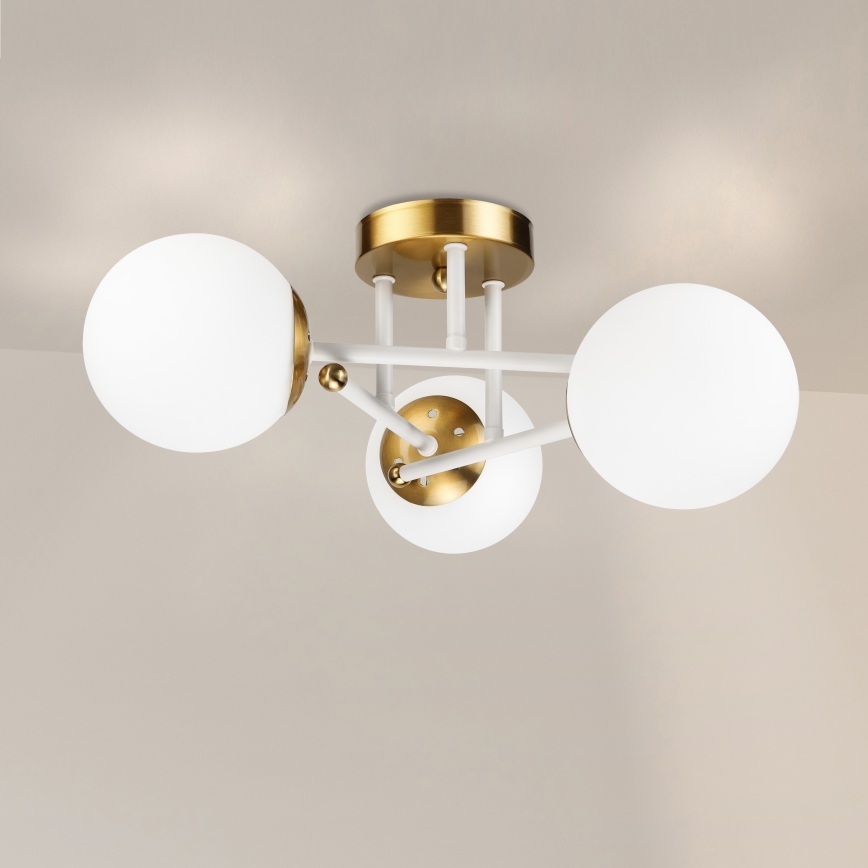 Brilagi - Přisazený lustr MALIVA 3xE14/15W/230V zlatá/bílá