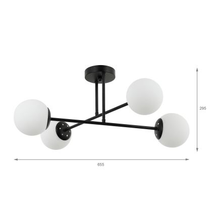 Brilagi - Přisazený lustr MALIVA 4xE14/15W/230V černá/bílá