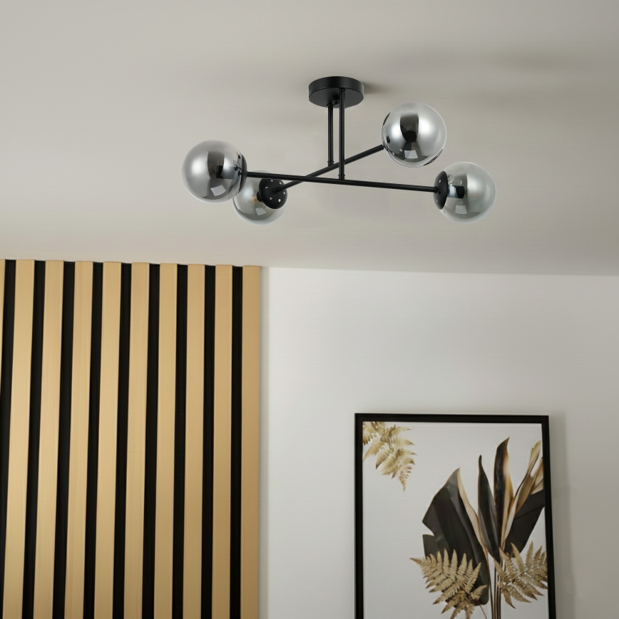 Brilagi - Přisazený lustr MALIVA 4xE14/15W/230V černá/kouřová