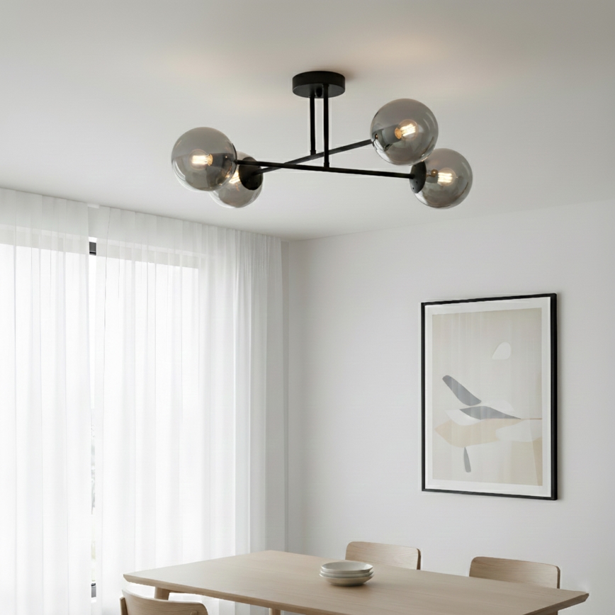 Brilagi - Přisazený lustr MALIVA 4xE14/15W/230V černá/kouřová