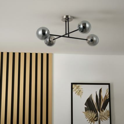 Brilagi - Přisazený lustr MALIVA 4xE14/15W/230V matný chrom/kouřová