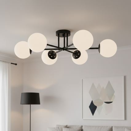 Brilagi - Přisazený lustr MALIVA 6xE14/15W/230V černá/bílá