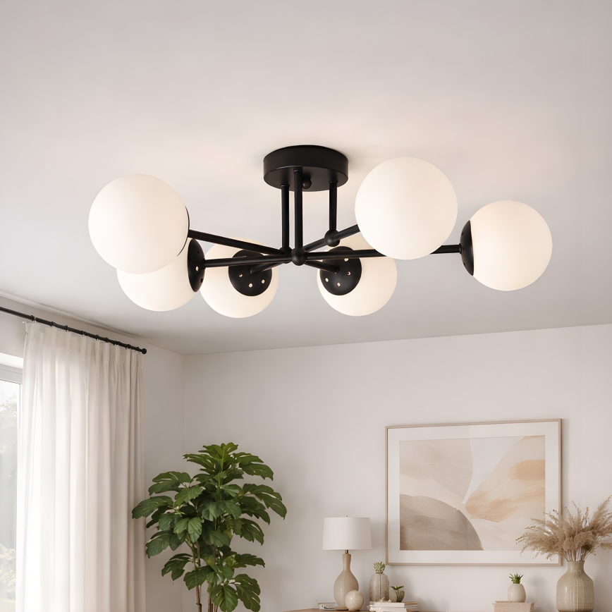 Brilagi - Přisazený lustr MALIVA 6xE14/15W/230V černá/bílá