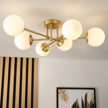 Brilagi - Přisazený lustr MALIVA 6xE14/15W/230V zlatá/bílá