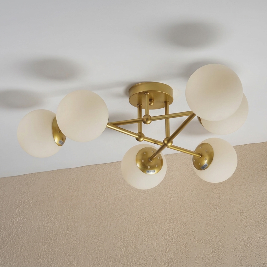 Brilagi - Přisazený lustr MALIVA 6xE14/15W/230V zlatá/bílá