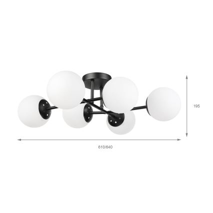 Brilagi - Přisazený lustr MALONY 6xE14/20W/230V černá