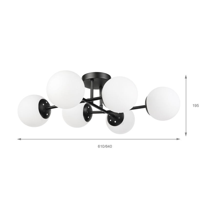 Brilagi - Přisazený lustr MALONY 6xE14/20W/230V černá