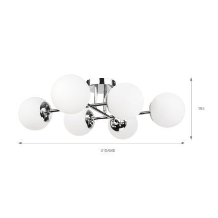 Brilagi - Přisazený lustr MALONY 6xE14/20W/230V lesklý chrom