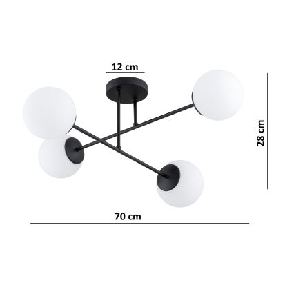 Brilagi - Přisazený lustr MILO 4xE27/60W/230V černá
