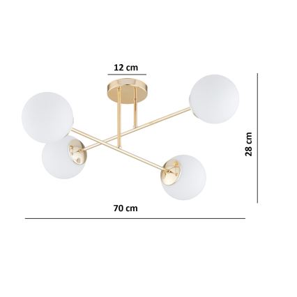 Brilagi - Přisazený lustr MILO 4xE27/60W/230V zlatá