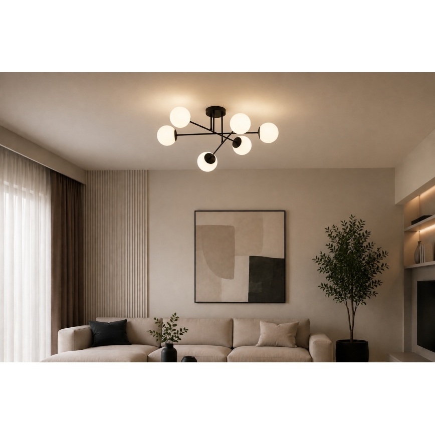 Brilagi - Přisazený lustr MILO 6xE27/60W/230V černá
