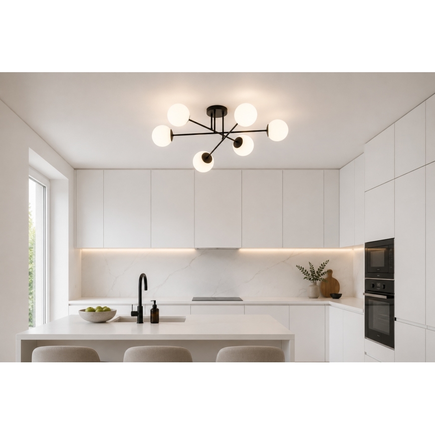 Brilagi - Přisazený lustr MILO 6xE27/60W/230V černá