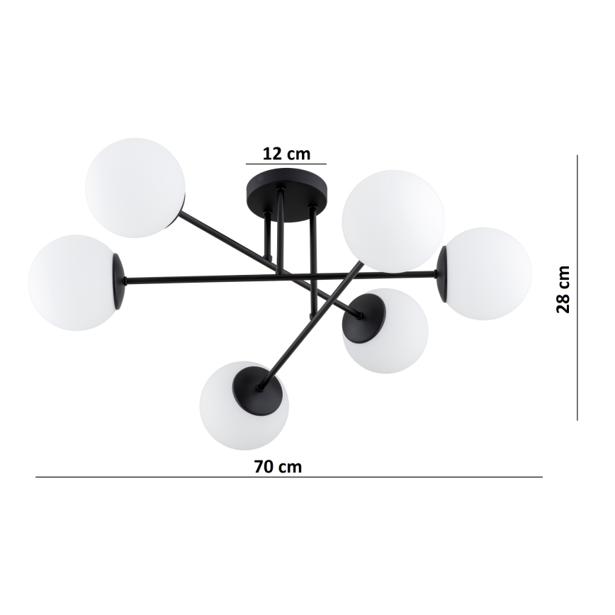 Brilagi - Přisazený lustr MILO 6xE27/60W/230V černá