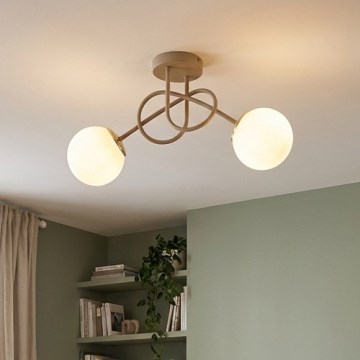 Brilagi - Přisazený lustr MILO ECRU 2xE27/60W/230V béžová/zlatá