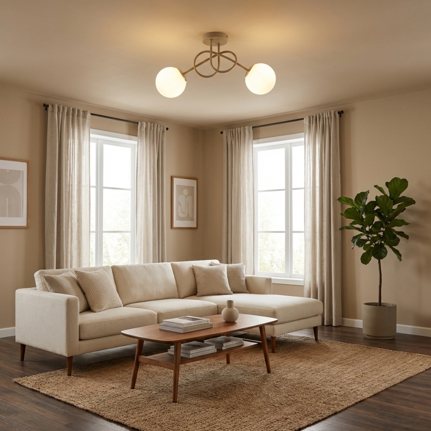 Brilagi - Přisazený lustr MILO ECRU 2xE27/60W/230V béžová/zlatá