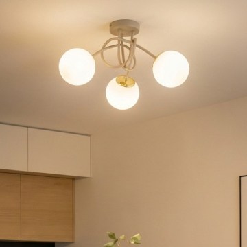 Brilagi - Přisazený lustr MILO ECRU 3xE27/60W/230V béžová/zlatá