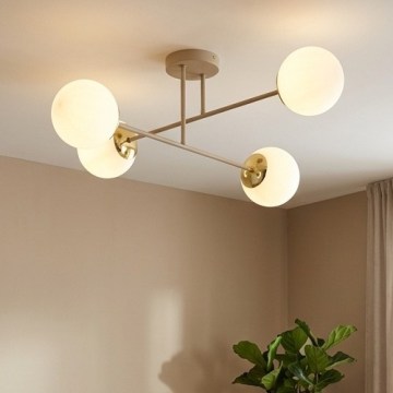 Brilagi - Přisazený lustr MILO ECRU 4xE27/60W/230V béžová/zlatá