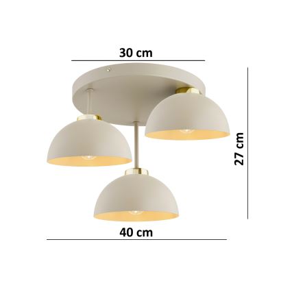 Brilagi - Přisazený lustr MOON 3xE27/60W/230V béžová/zlatá