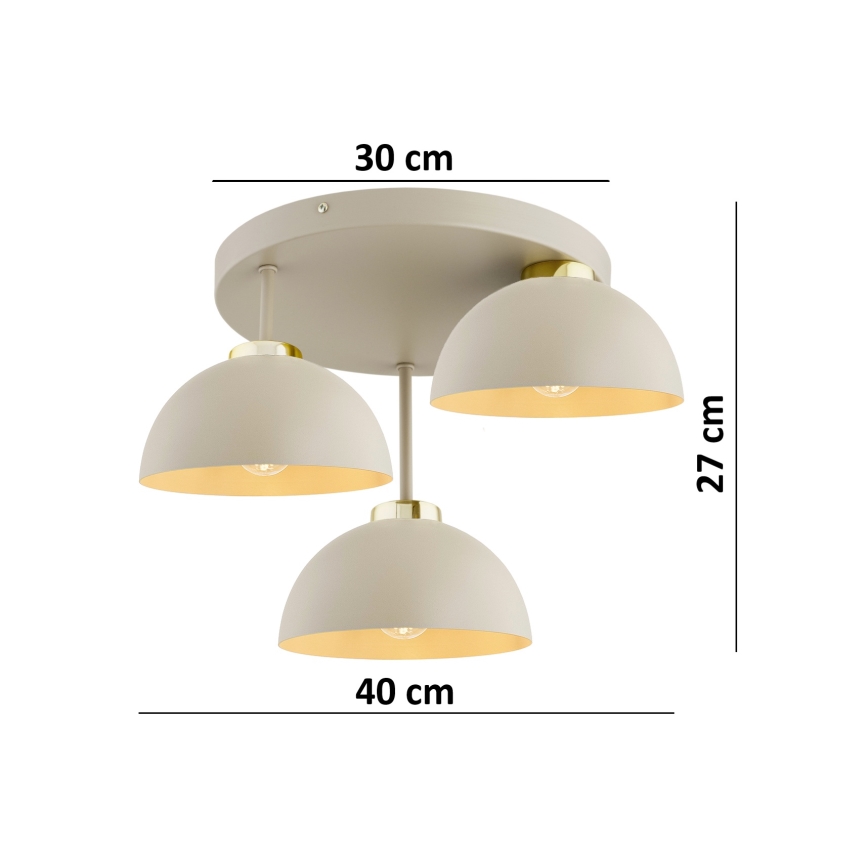 Brilagi - Přisazený lustr MOON 3xE27/60W/230V béžová/zlatá