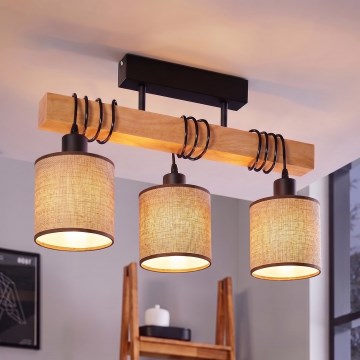 Brilagi - Přisazený lustr NUBILA 3xE27/60W/230V borovice/hnědá