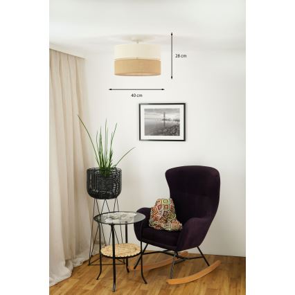 Brilagi - Přisazený lustr ROYAL YUTE 1xE27/15W/230V pr. 40 cm béžová/krémová