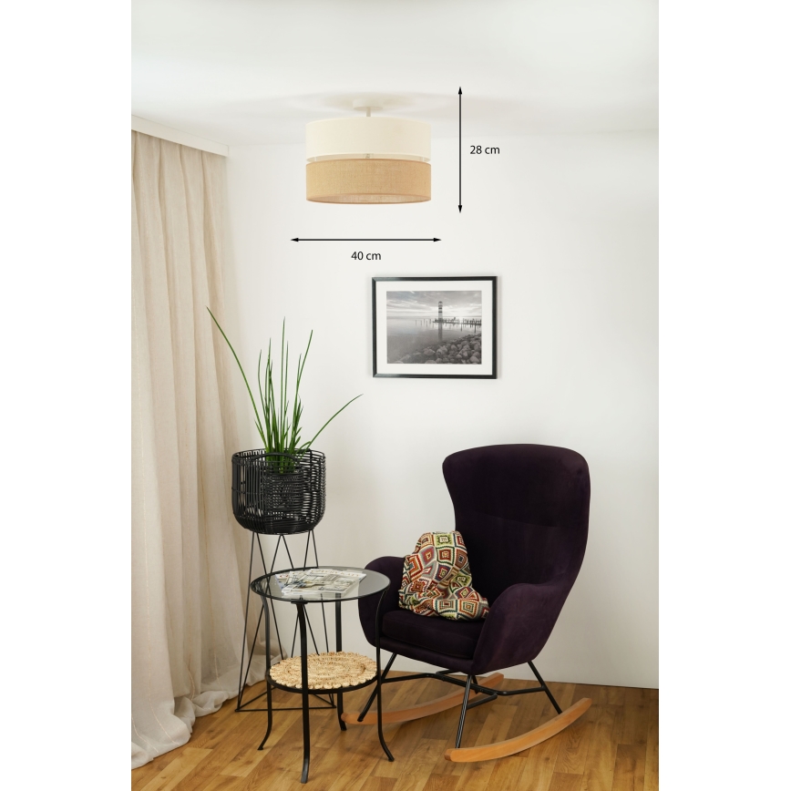 Brilagi - Přisazený lustr ROYAL YUTE 1xE27/15W/230V pr. 40 cm béžová/krémová