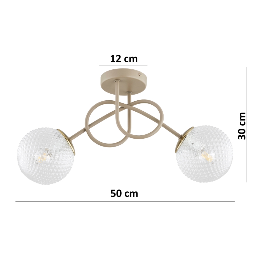 Brilagi - Přisazený lustr STELLA 2xE27/60W/230V béžová/zlatá