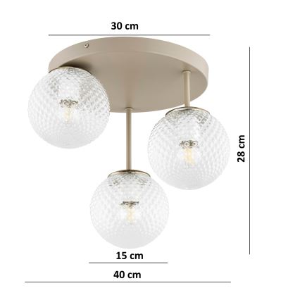 Brilagi - Přisazený lustr STELLA 3xE27/60W/230V béžová/zlatá