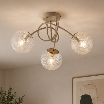 Brilagi - Přisazený lustr STELLA 3xE27/60W/230V béžová/zlatá